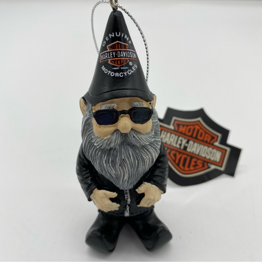 NEW NWT Harley Davidson Male Biker with Sunglasses Garden Gnome Ornament